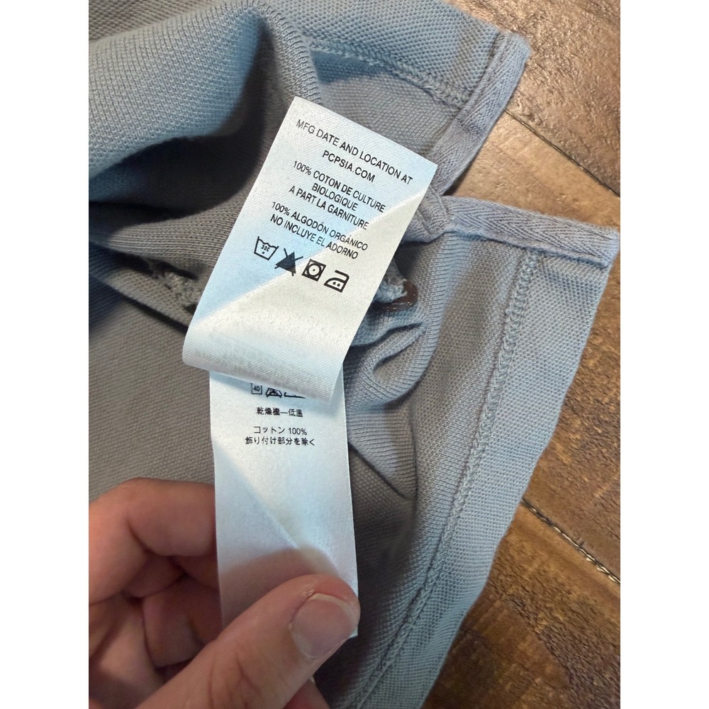 Patagonia Mens 3XL Organic Cotton Short Sleeve Polo Shirt Grey Fitz Roy Logo - Picture 8 of 10